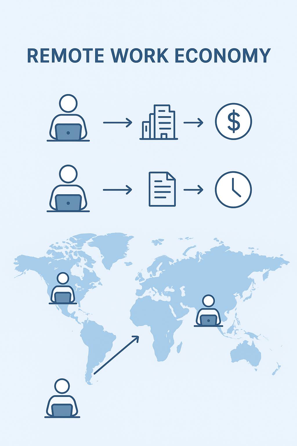 World map remote work economy