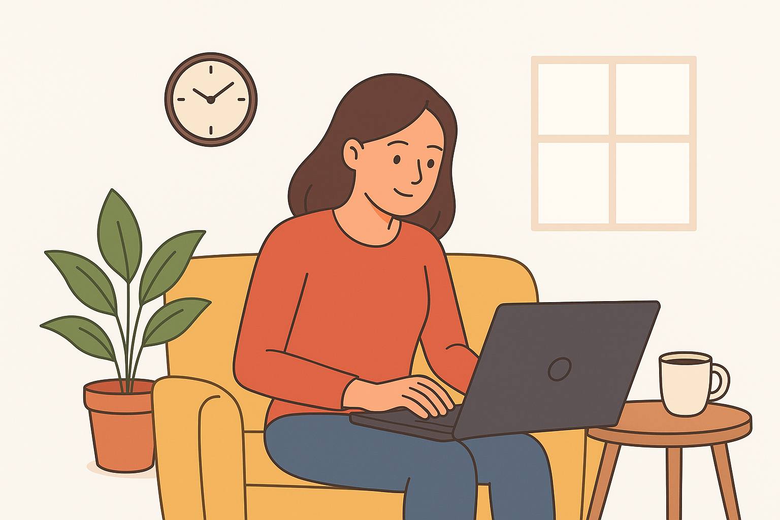 Remote freelancer working laptop